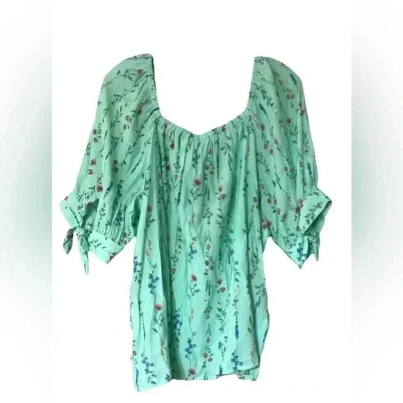 NWT Lauren Conrad All Over Floral Print Button Up Blouse Balloon Sleeve XXL - Picture 5 of 5